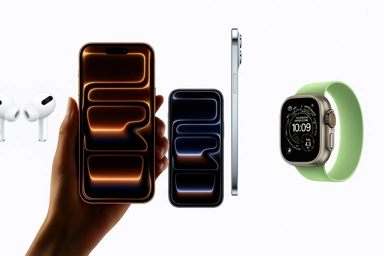Apple Event 2025で発表された新製品、iPhone Air、iPhone 17 Pro、Apple Watch Ultra 3、AirPods Pro 3の公式画像